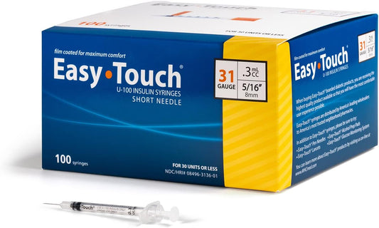 Easytouch® U-100-31G 0.3Cc/Ml, 5/16" 8Mm (Box of 100)